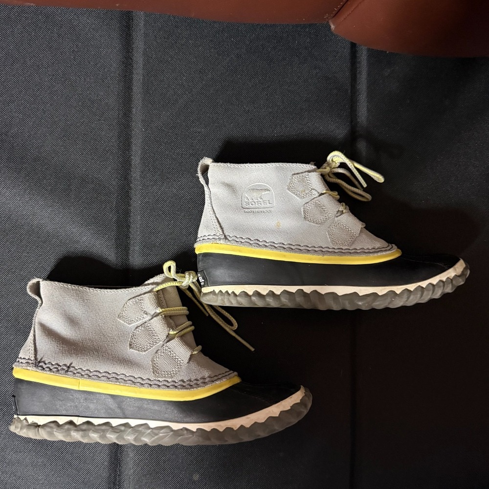 Sorel NL2339-081 Womens Waterproof Duck Boots Gray Yellow Lace Up Size 5 - Picture 6 of 12